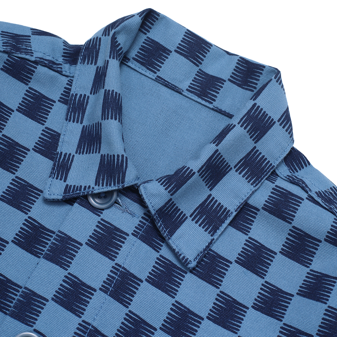 Service Works Canvas Coverall Jacket Blue Checker