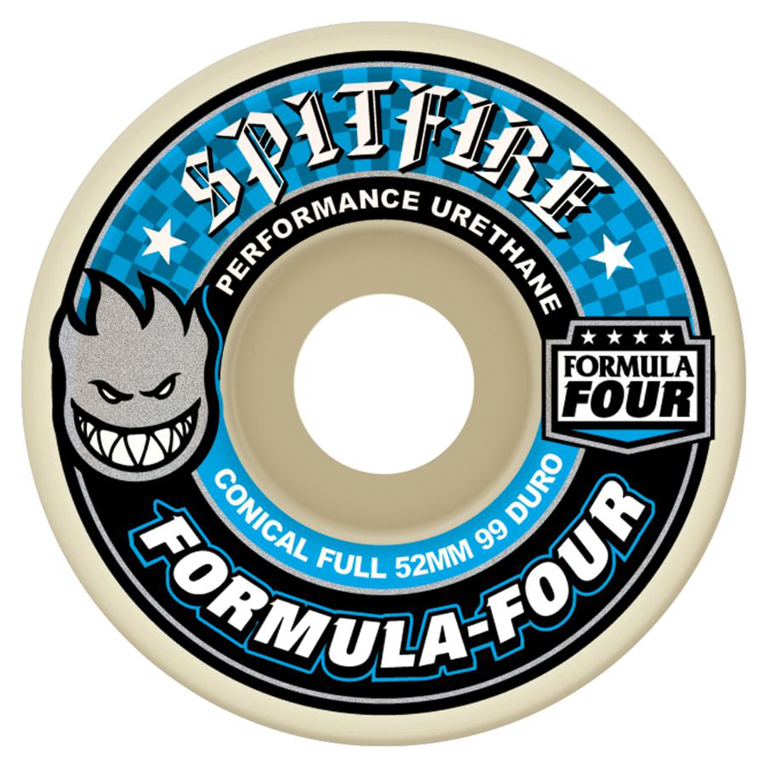 Spitfire F4 Conical Wheels 52mm + 53mm + 54mm + 56mm 99 Duro Blue