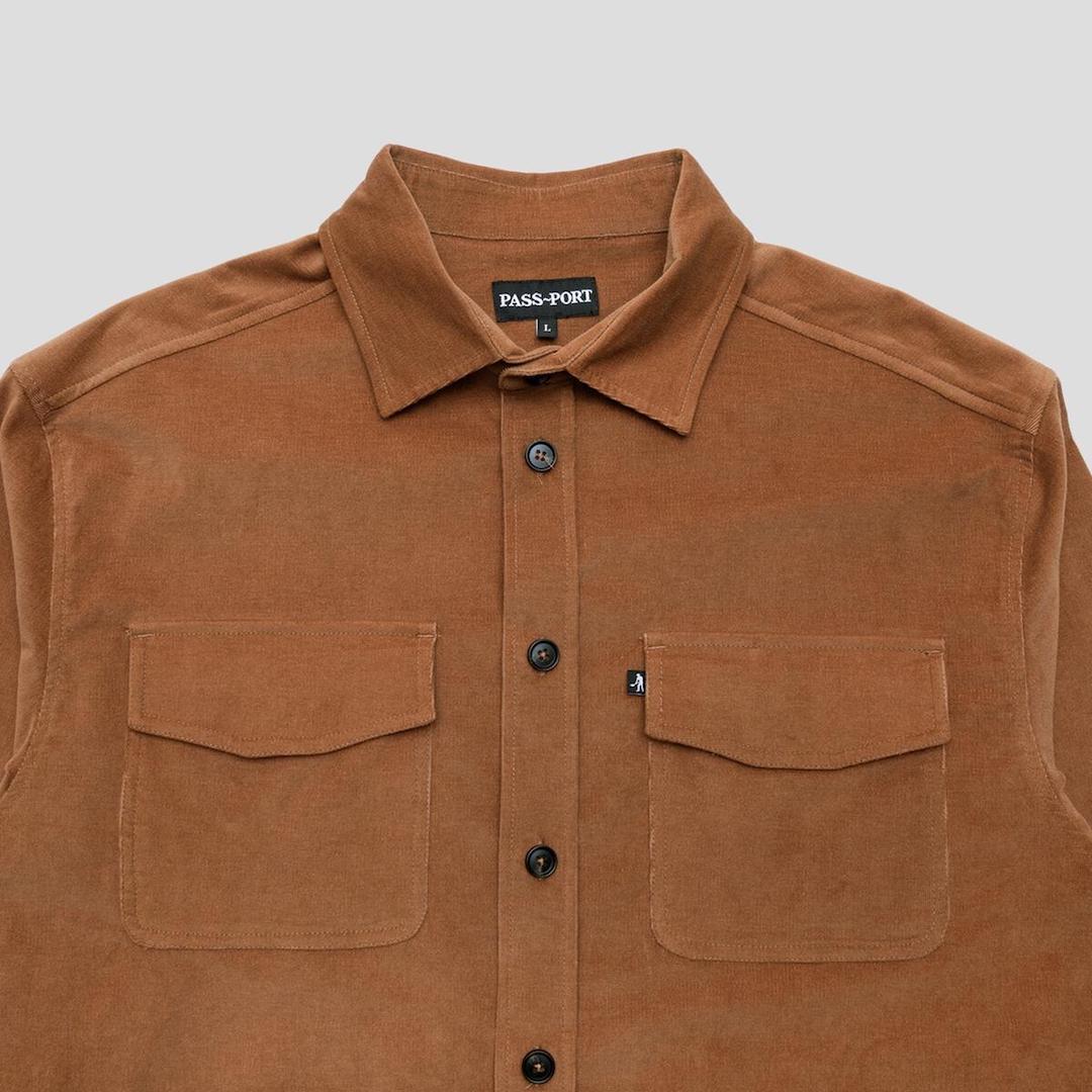 PassPort Micro Cord Workers Shirt Caramel