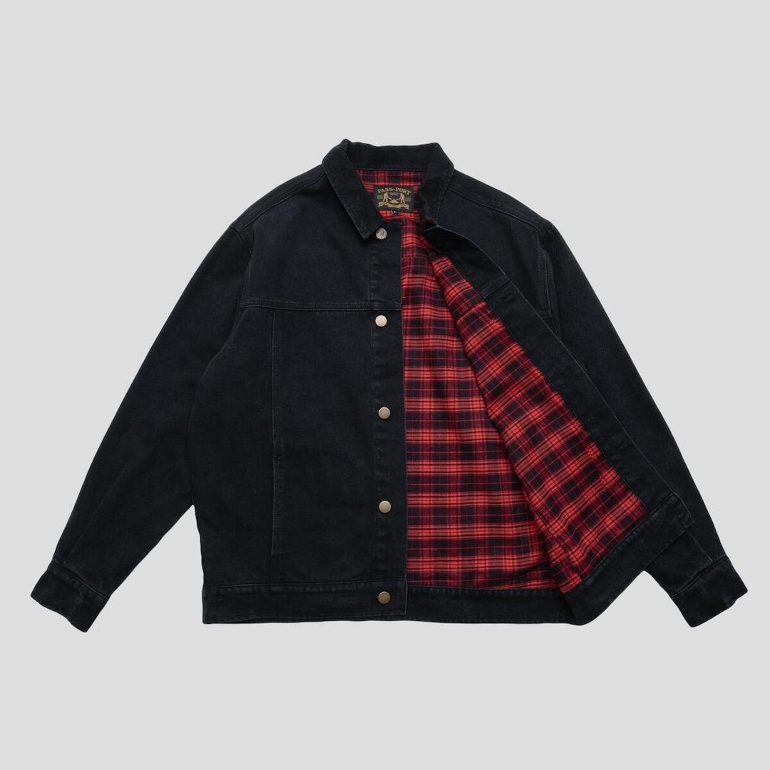 PassPort Workers Club Lined Denim Jacket Black