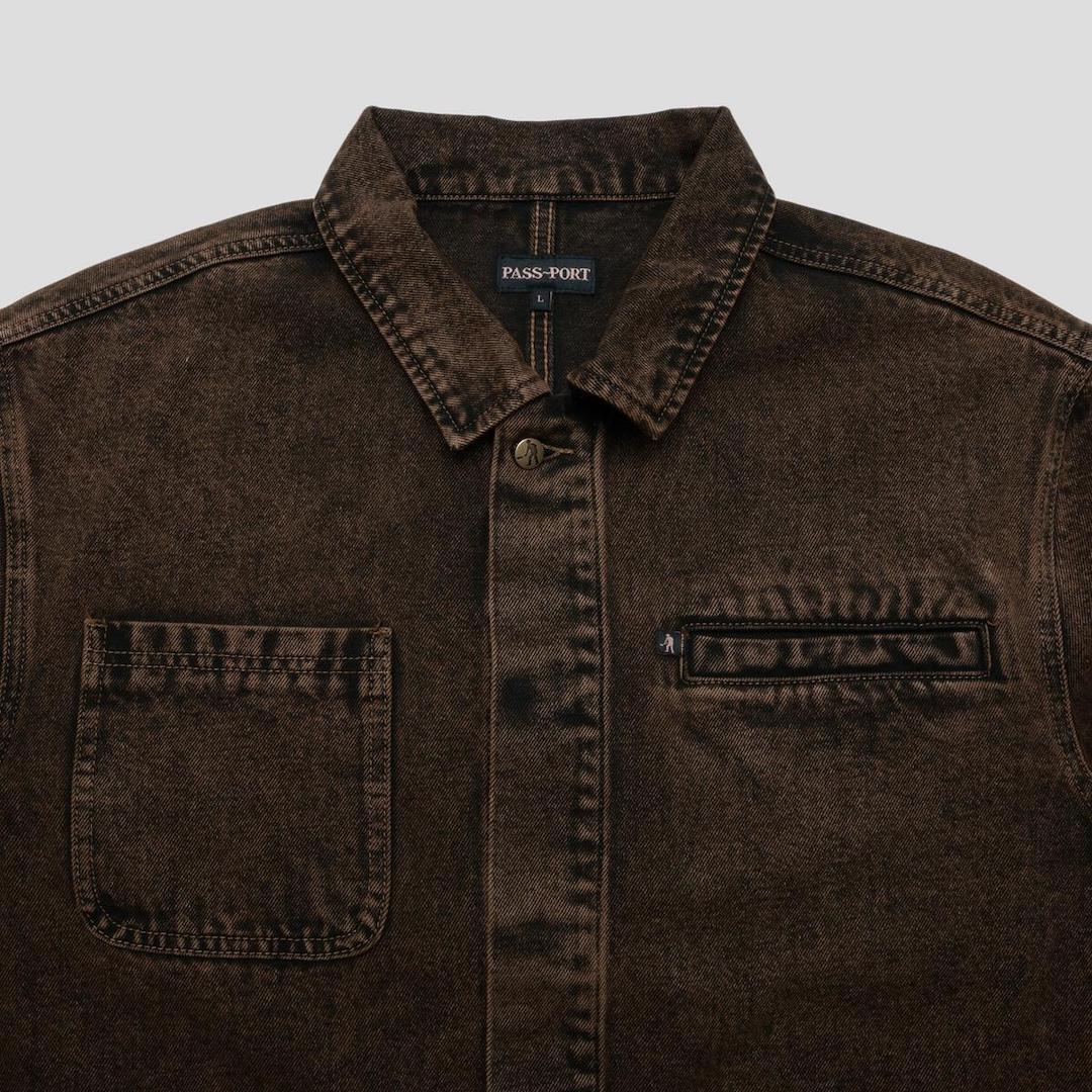 PassPort Workers Club Painters Jacket Over-Dye Brown