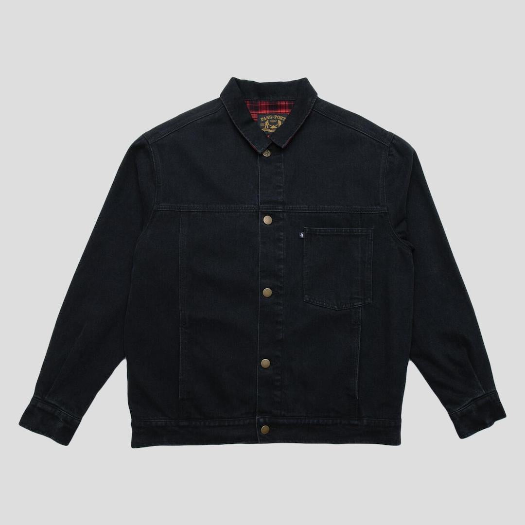 PassPort Workers Club Lined Denim Jacket Black