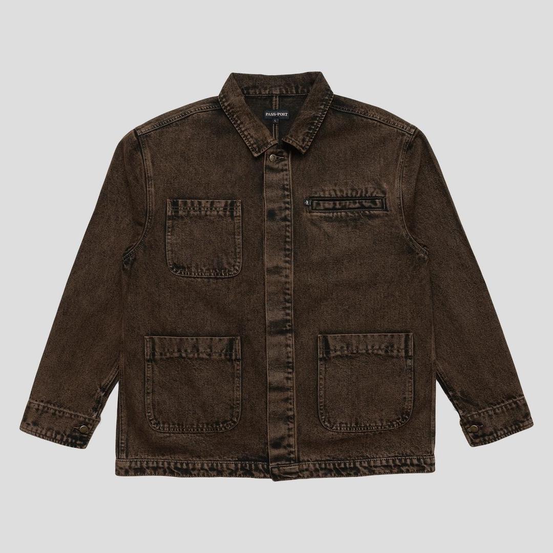 PassPort Workers Club Painters Jacket Over-Dye Brown