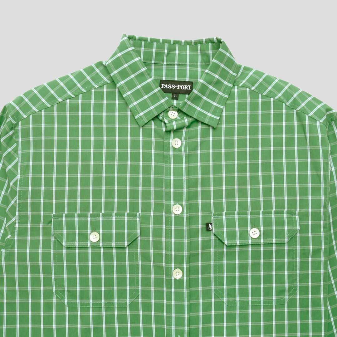 PassPort Workers Check Shirt Long Sleeve Green