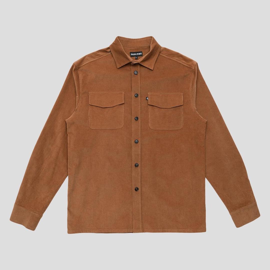 PassPort Micro Cord Workers Shirt Caramel