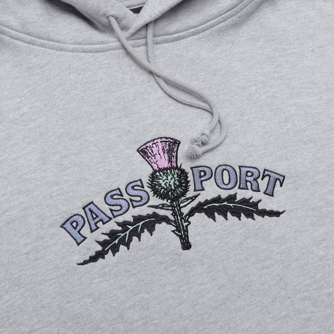 PassPort Thistle Embroidery Hoodie Grey Heather