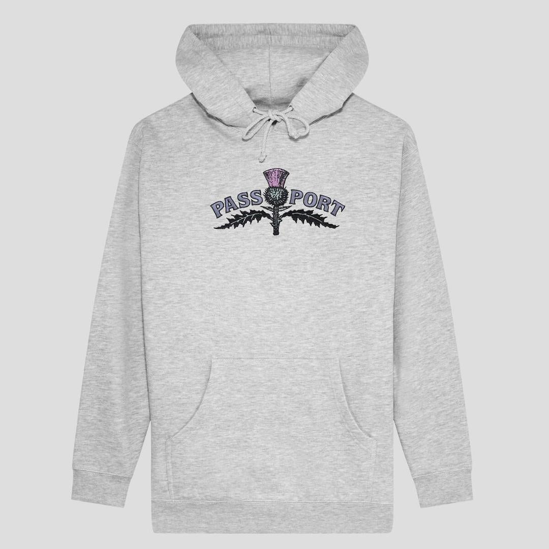 PassPort Thistle Embroidery Hoodie Grey Heather