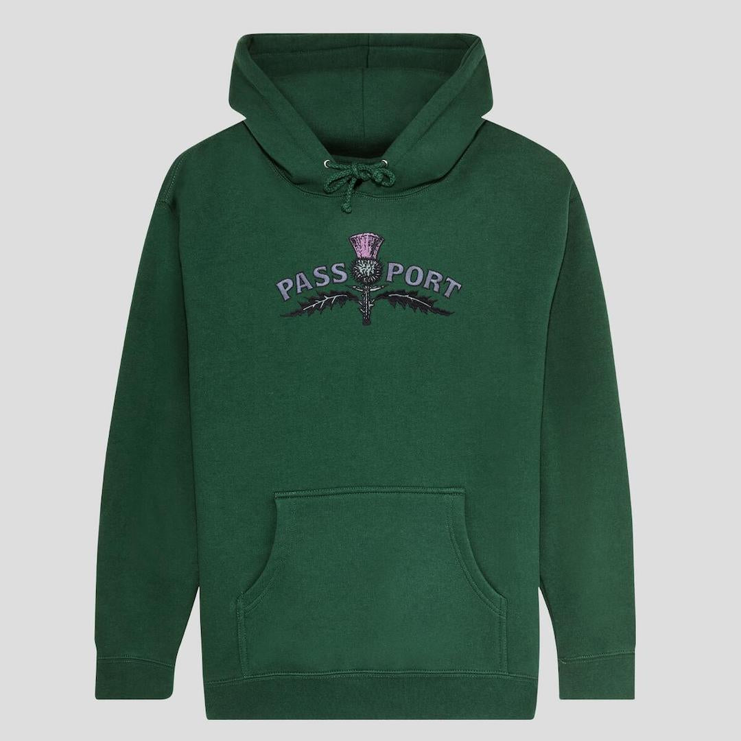 PassPort Thistle Embroidery Hoodie Forest Green