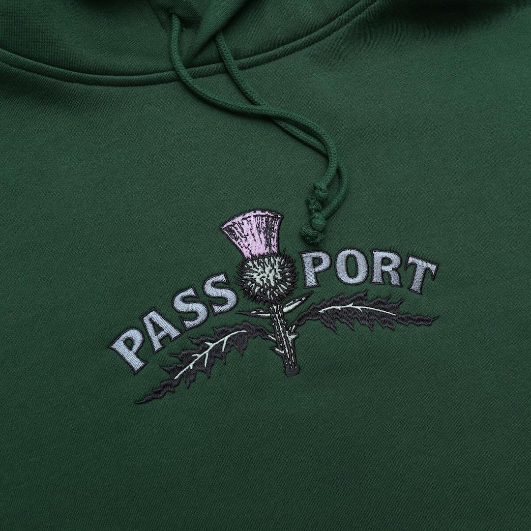 PassPort Thistle Embroidery Hoodie Forest Green