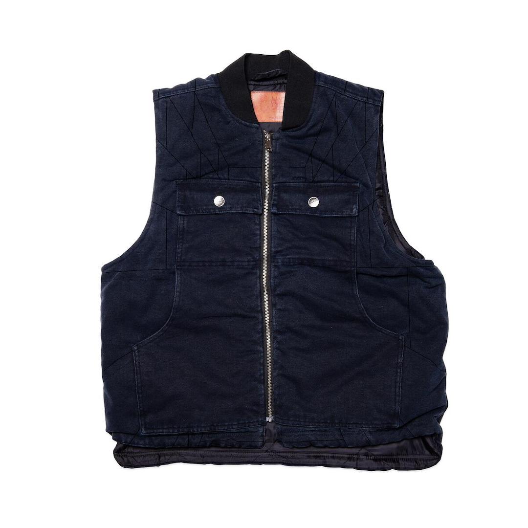 Hoddle Zip Up Carpenter Vest Black