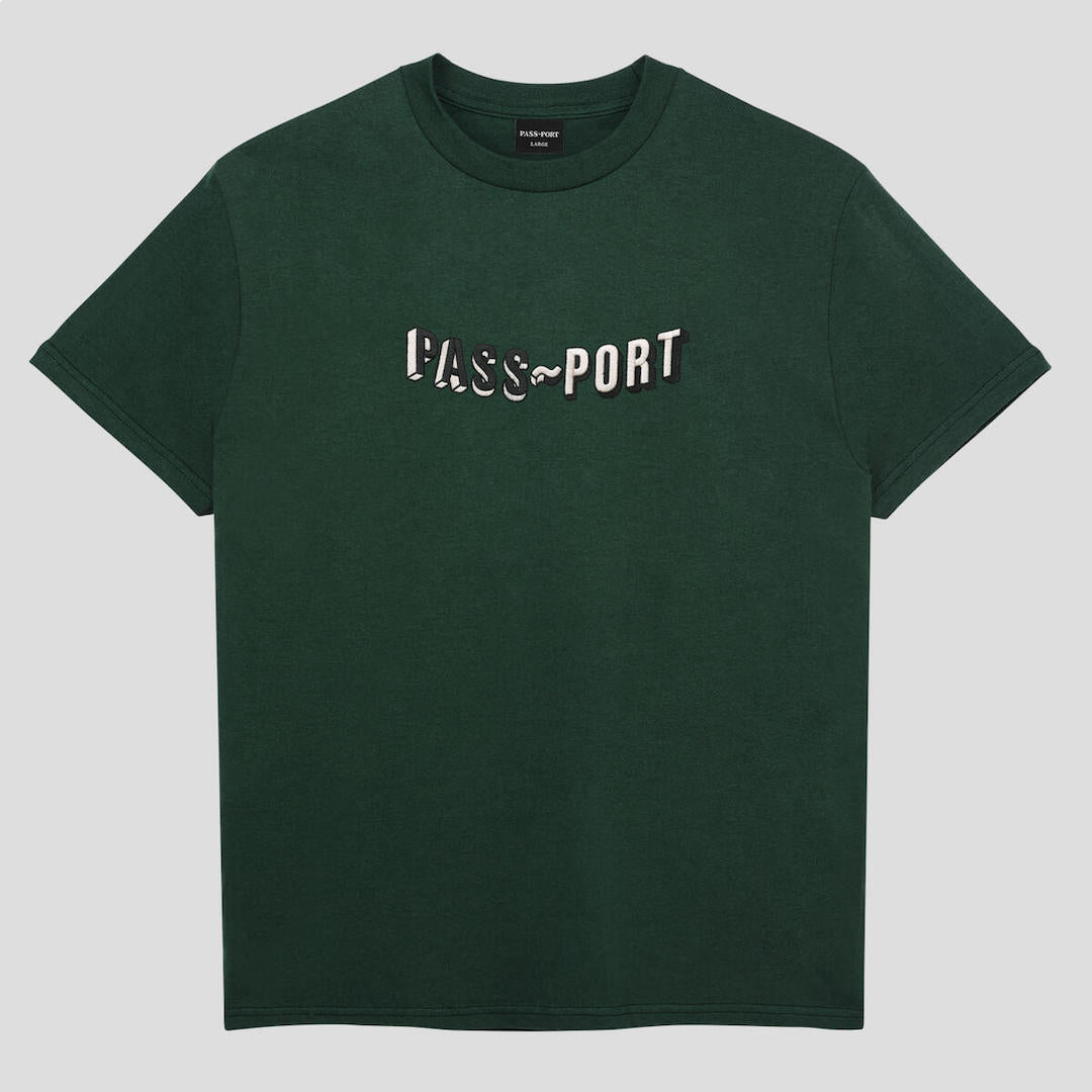 PassPort Sunken Logo Embroidery Tee Forest Green