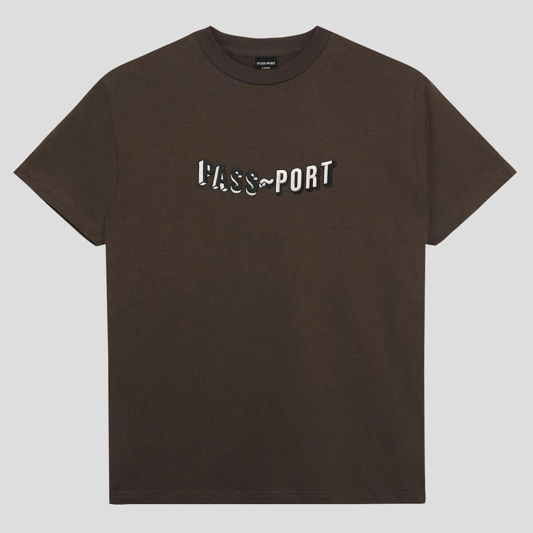 PassPort Sunken Logo Embroidery Tee Bark