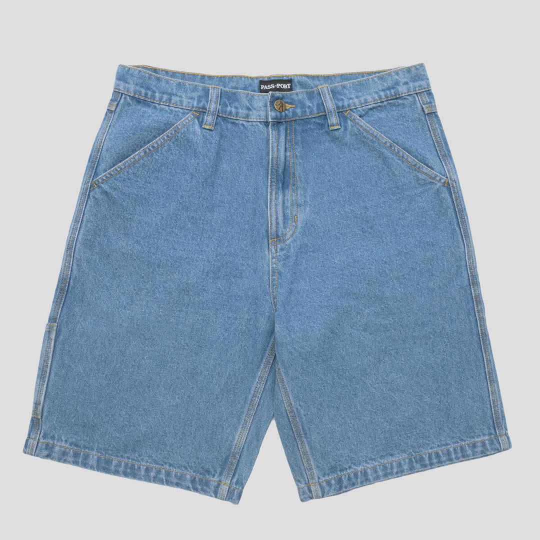 PassPort Workers Club Denim Short Washed Light Indigo