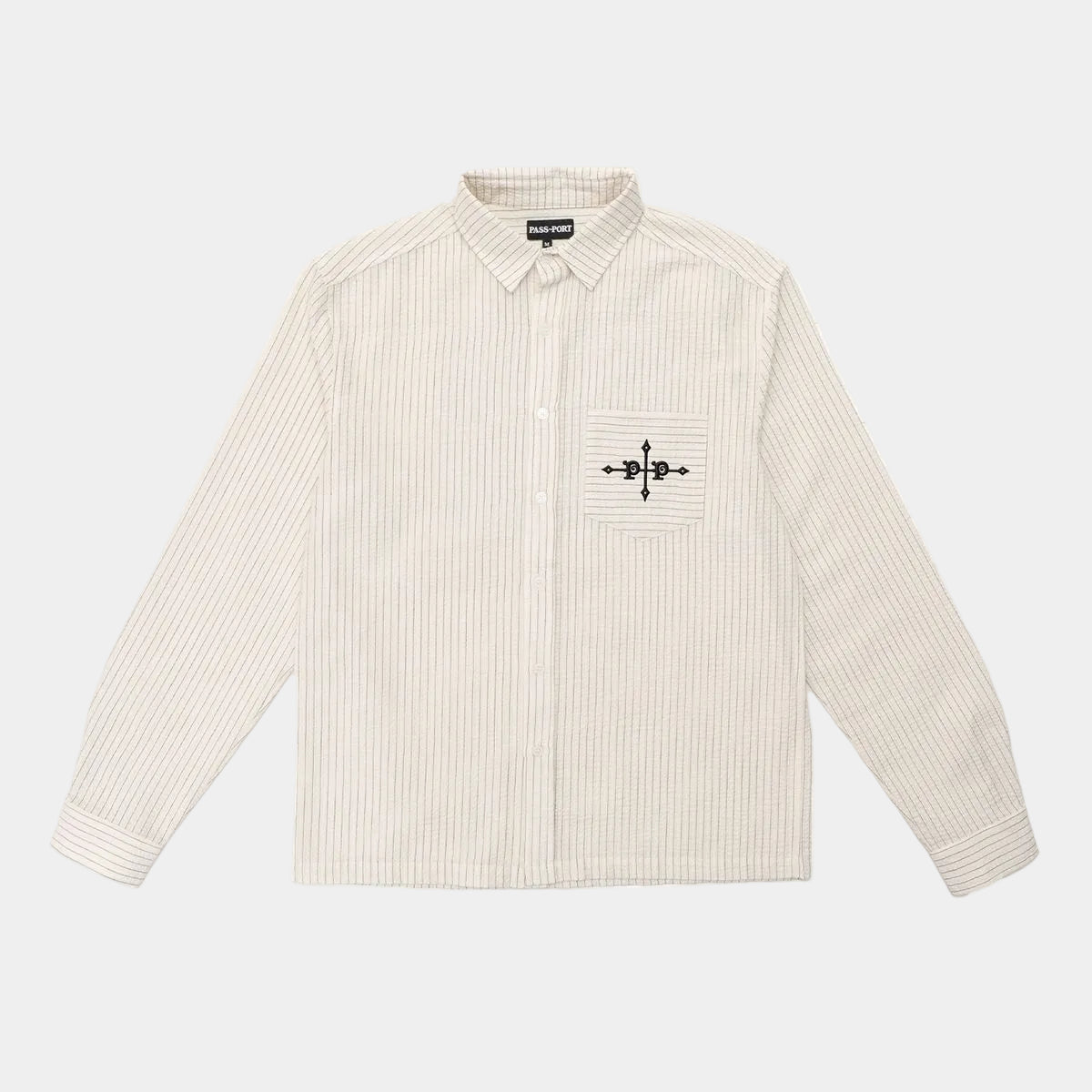 Pass~Port Gauntlets Workers Long-Sleeve Shirt Off White