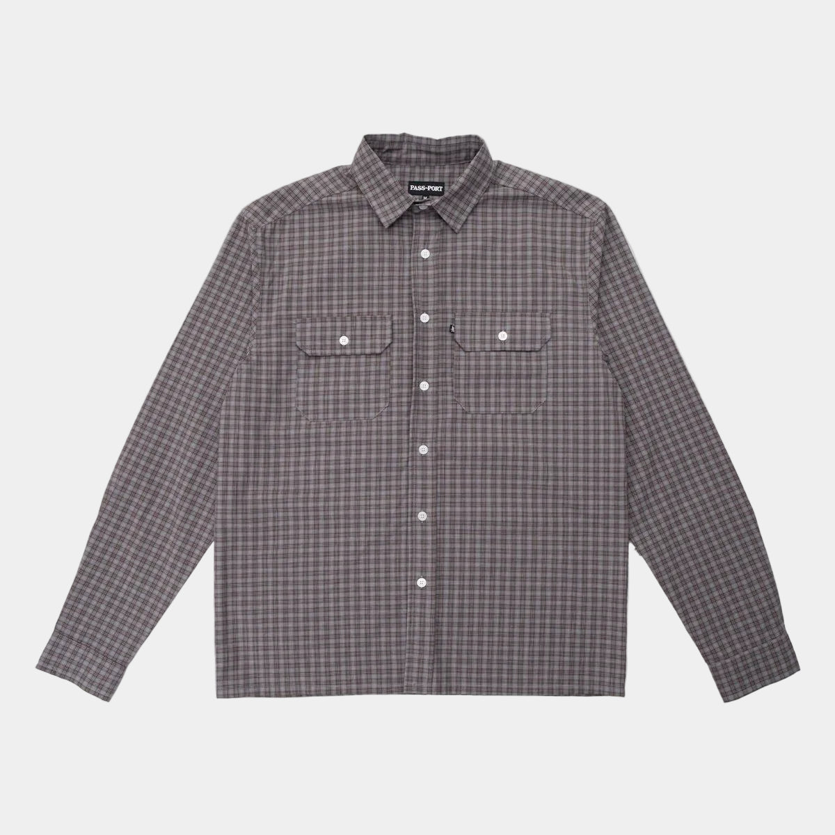 Workers Check Long-Sleeve Shirt Sangria