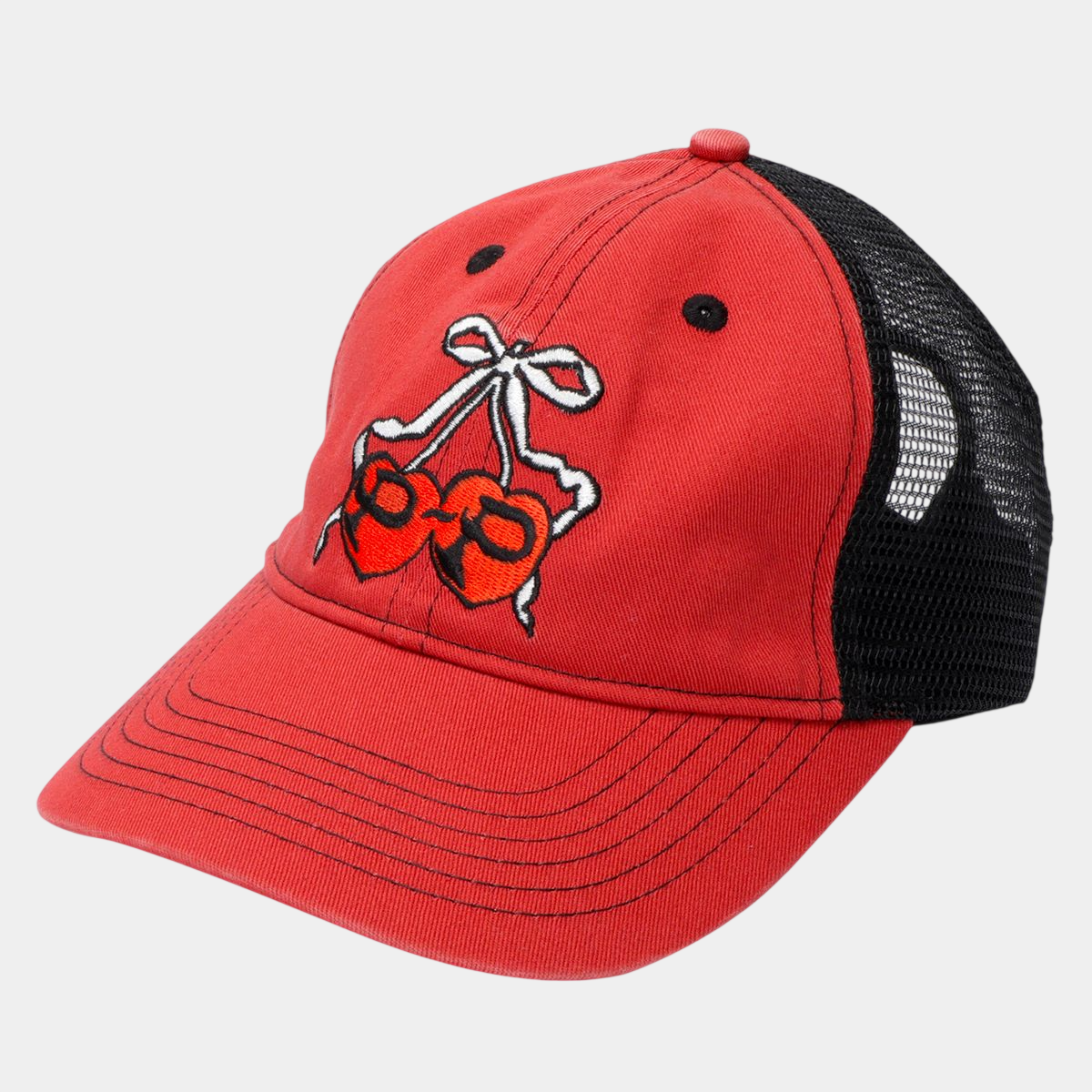 Pass~Port Cherries Leagues Trucker Washed Red