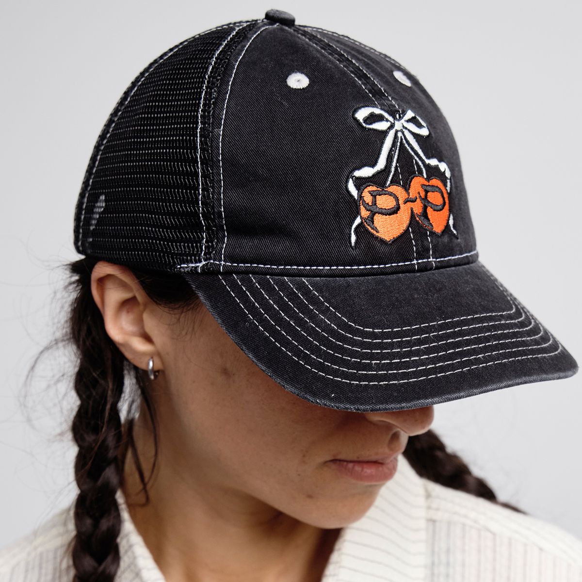 Pass~Port Cherries Leagues Trucker Washed Black