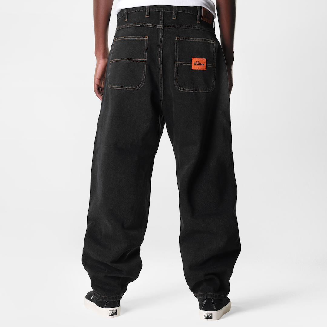 Butter Goods Santosuosso Denim Jeans Washed Black + Gold Stitch Brick