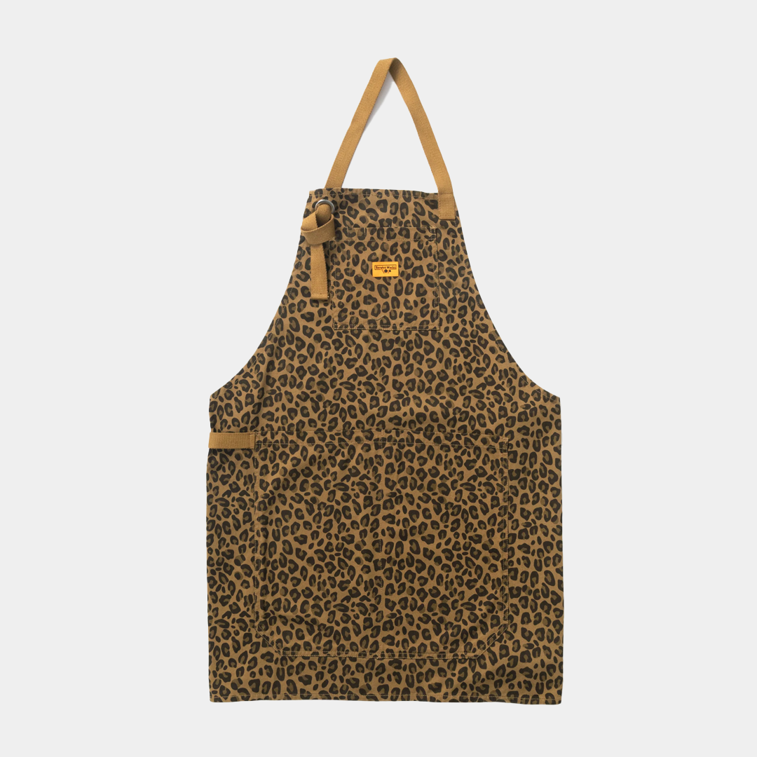 Service Works Patterned Apron Brown Leopard