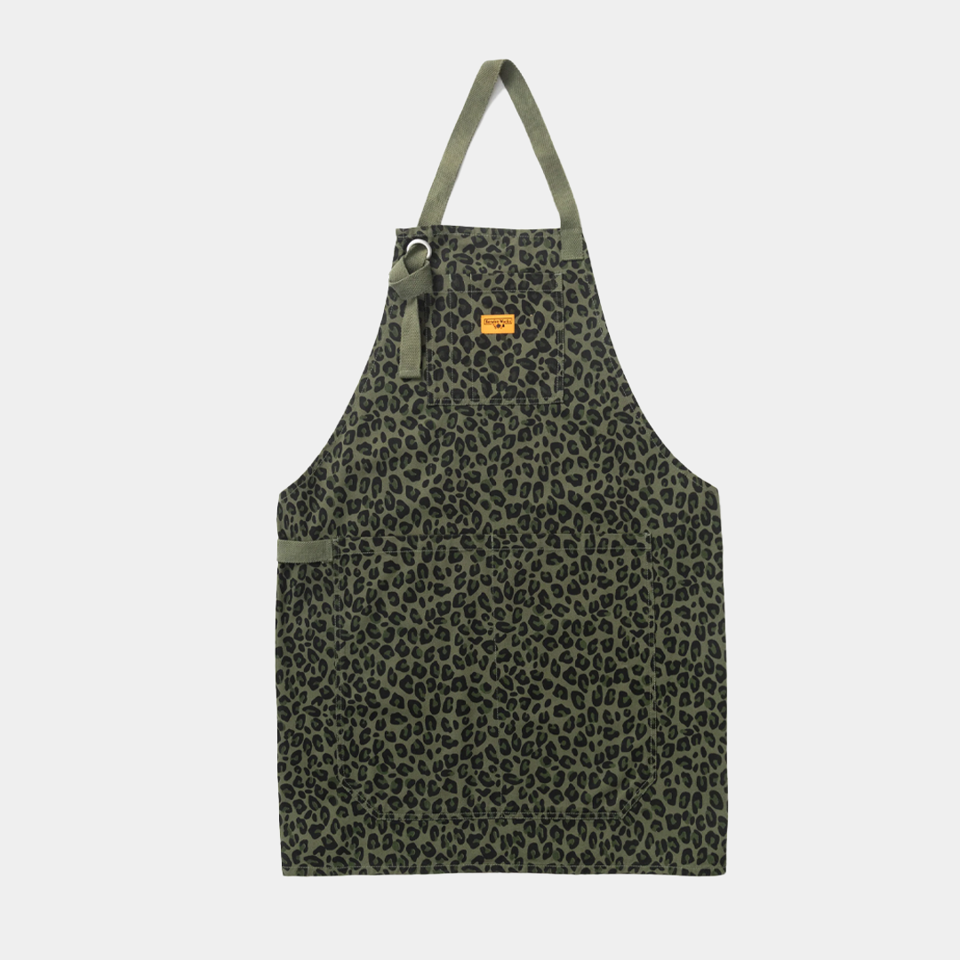 Service Works Patterned Apron Green Leopard