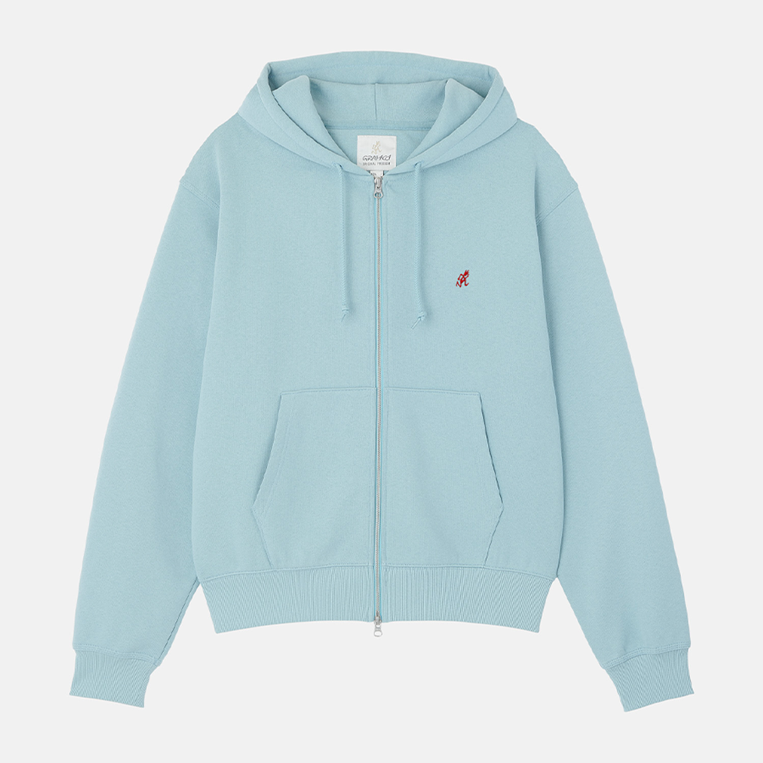 Gramicci One Point Zip Hooded Sweatshirt Stone Blue