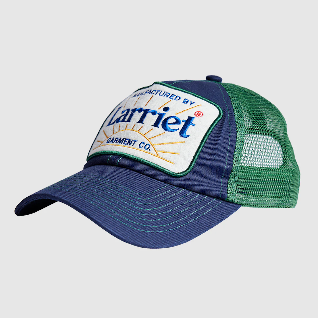 Larriet Trucker Cap Navy + Green