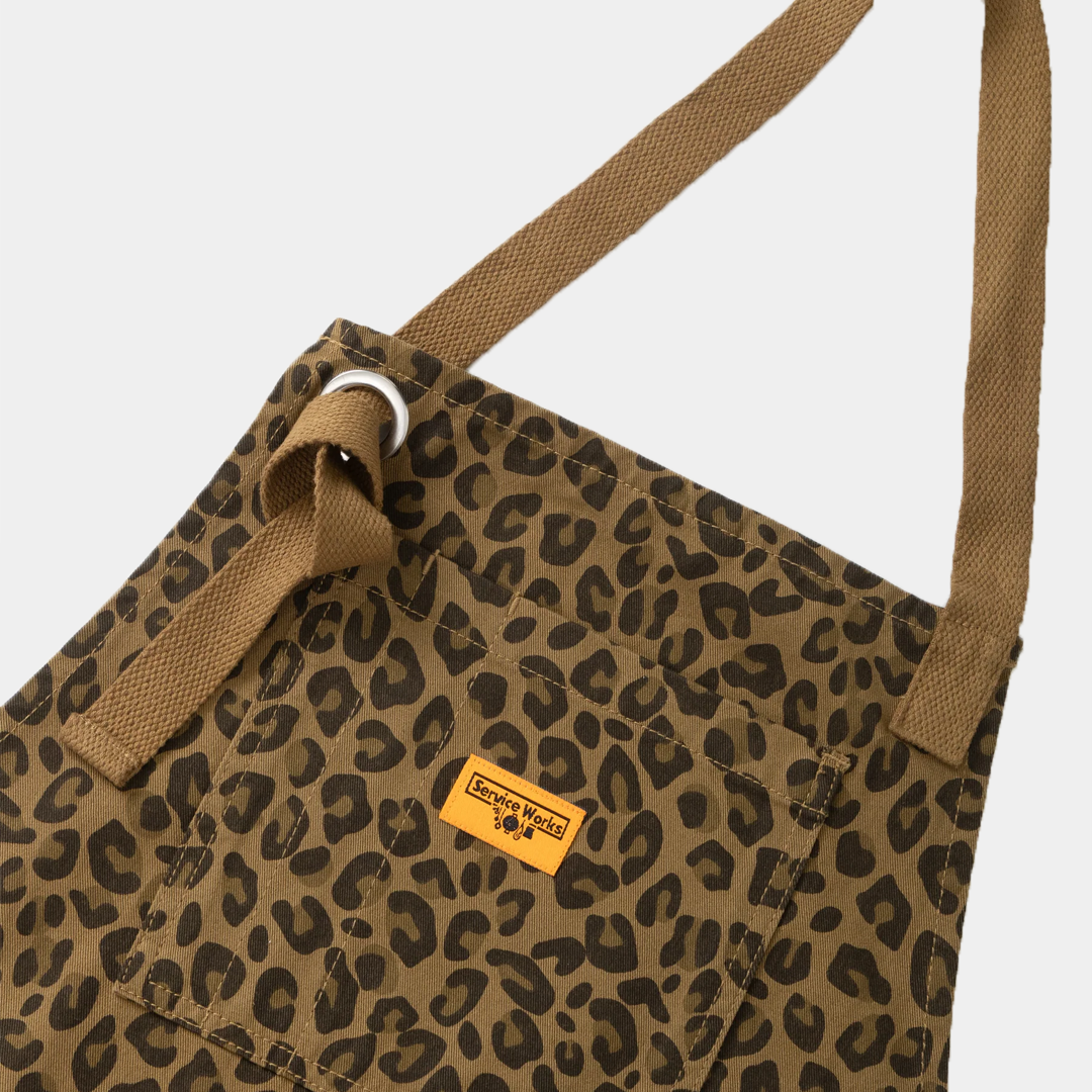 Service Works Patterned Apron Brown Leopard