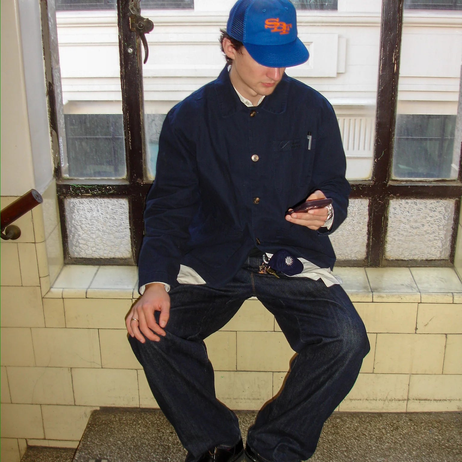 Someday Monogram Trucker Cap Royal