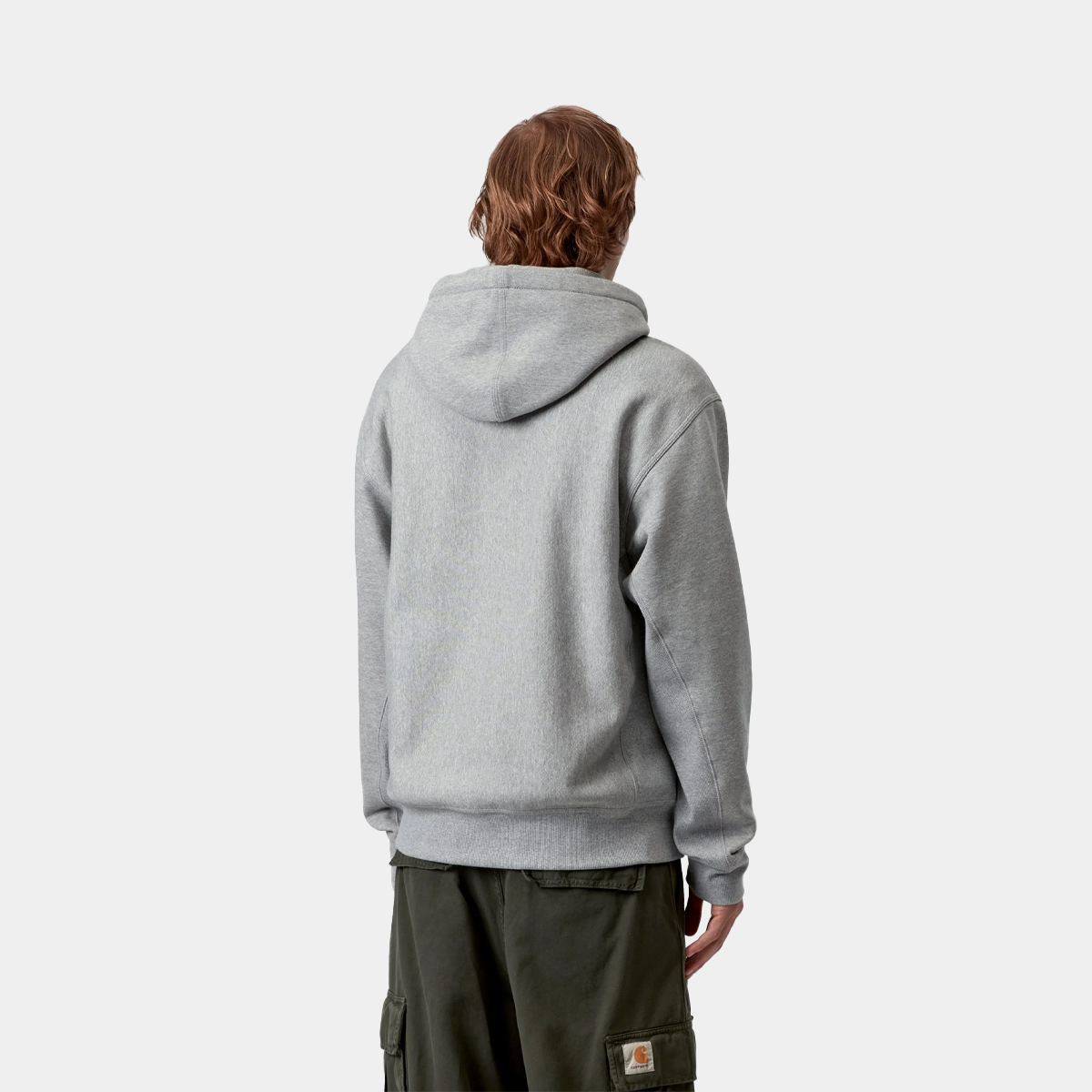 Carhartt WIP Hooded American Script Sweat Grey Heather