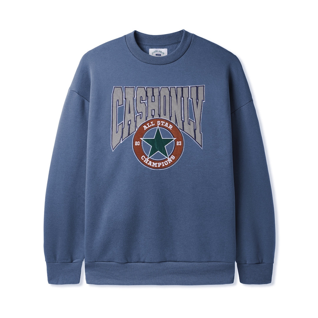 Cash Only All Star Applique Crewneck Sweatshirt Slate