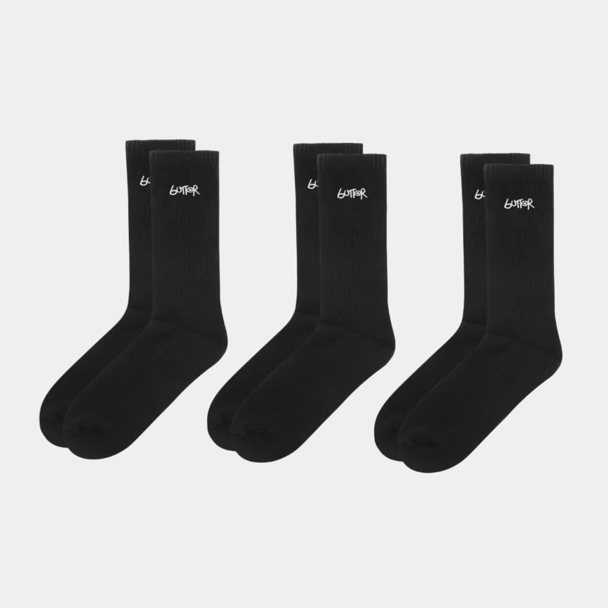 Butter 3-Pack Basic Socks Black