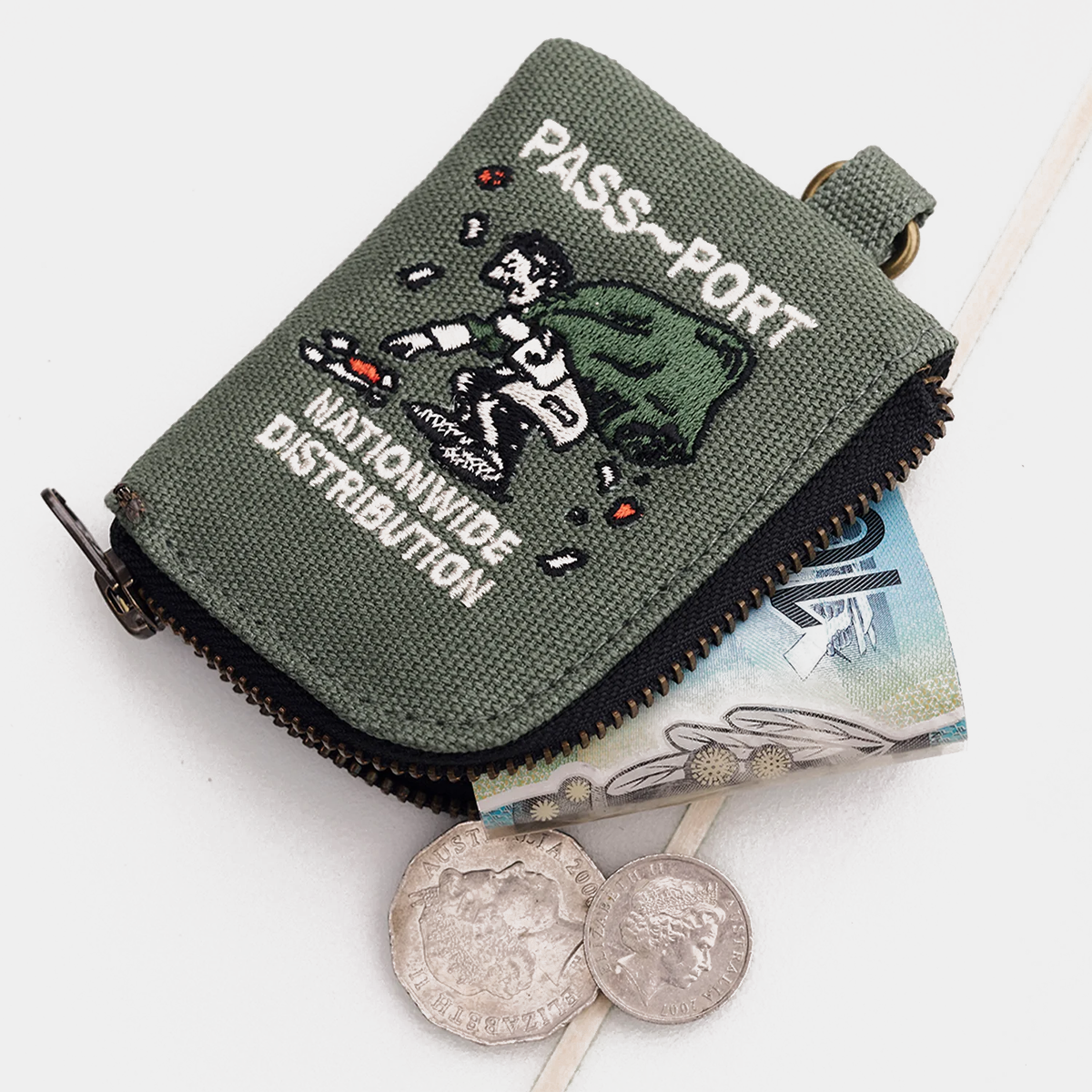 Pass~Port Distribution Coin Pouch Elm Green