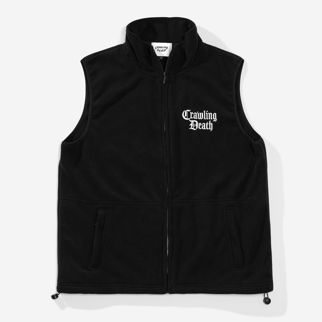 Crawling Death Embroidered Polar Fleece Vest Black