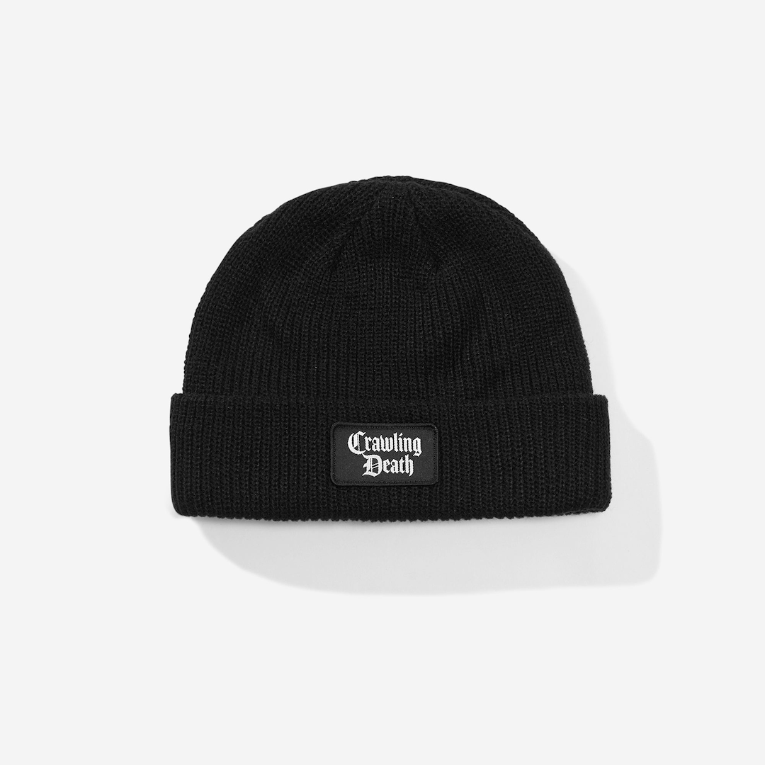 Crawling Death Mini Patch Knit Beanie Black