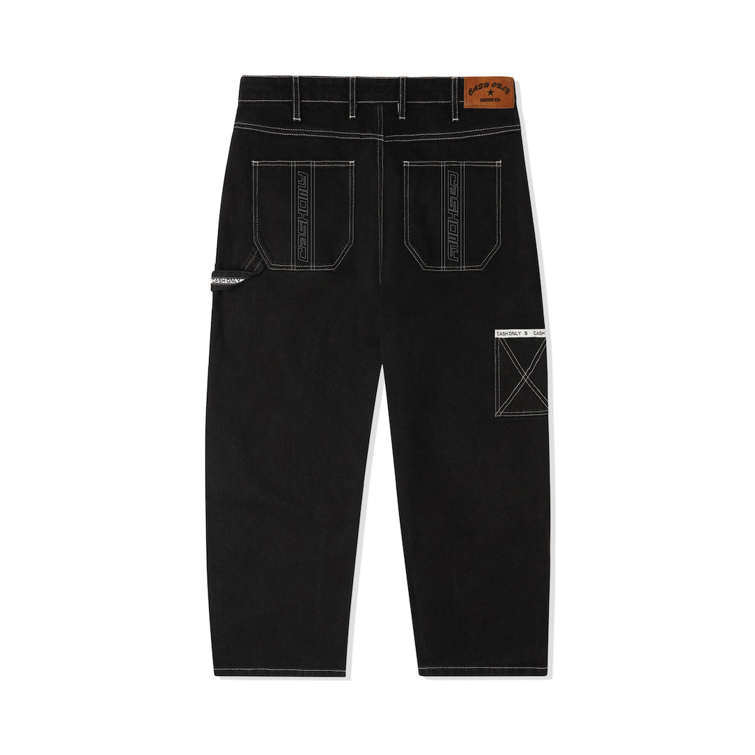 Cash Only Carpenter Baggy Denim Jeans Flat Black