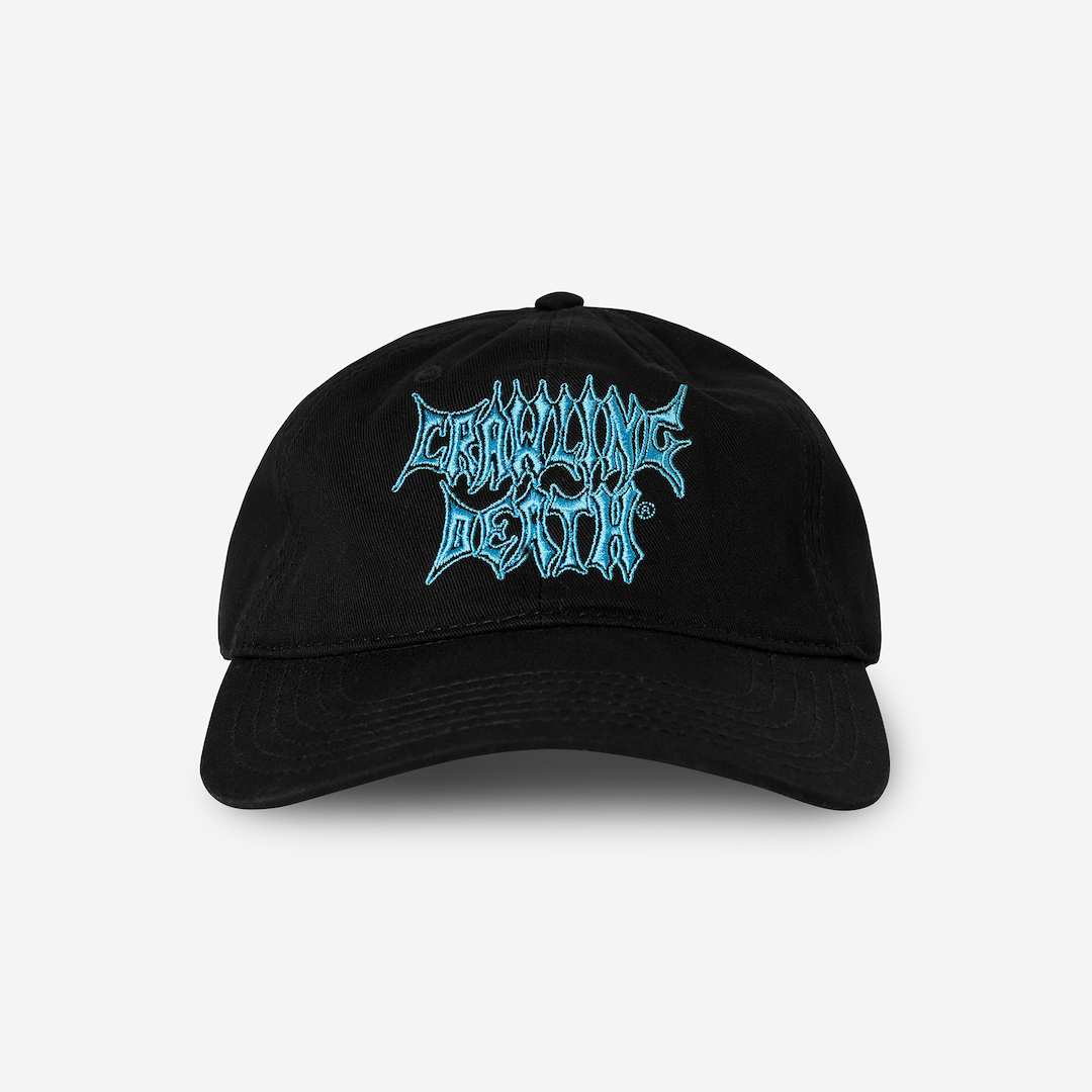Crawling Death Metal Logo Embroidered Cap Black + Blue