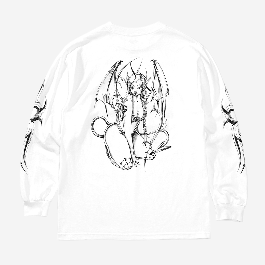 Crawling Death x Christina Pereira Long Sleeve Tee White