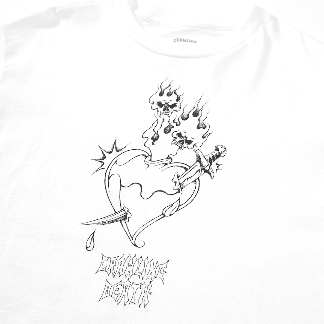 Crawling Death x Christina Pereira Heart Tee White