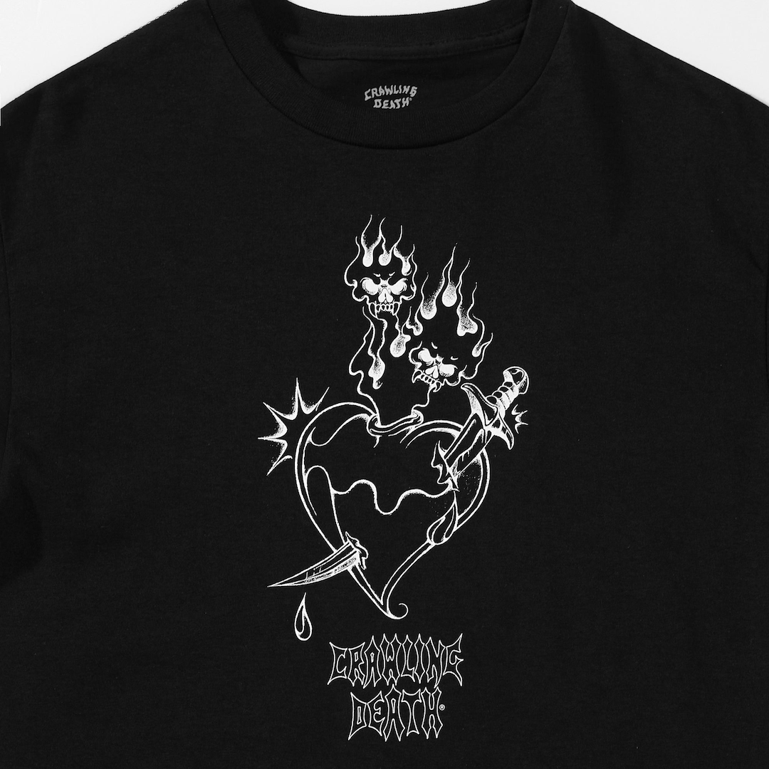 Crawling Death x Christina Pereira Heart Tee Black