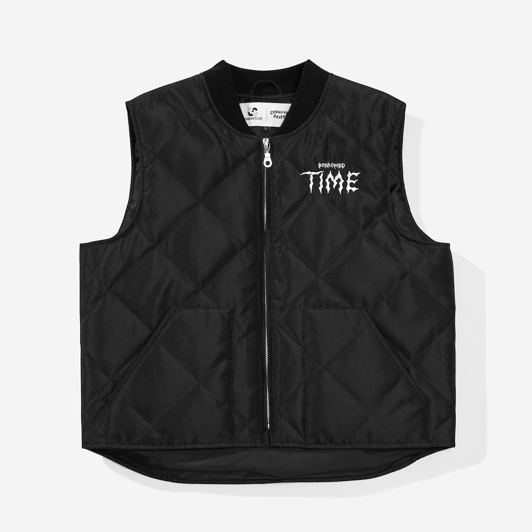Chess Club x Crawling Death Quilted Vest Black