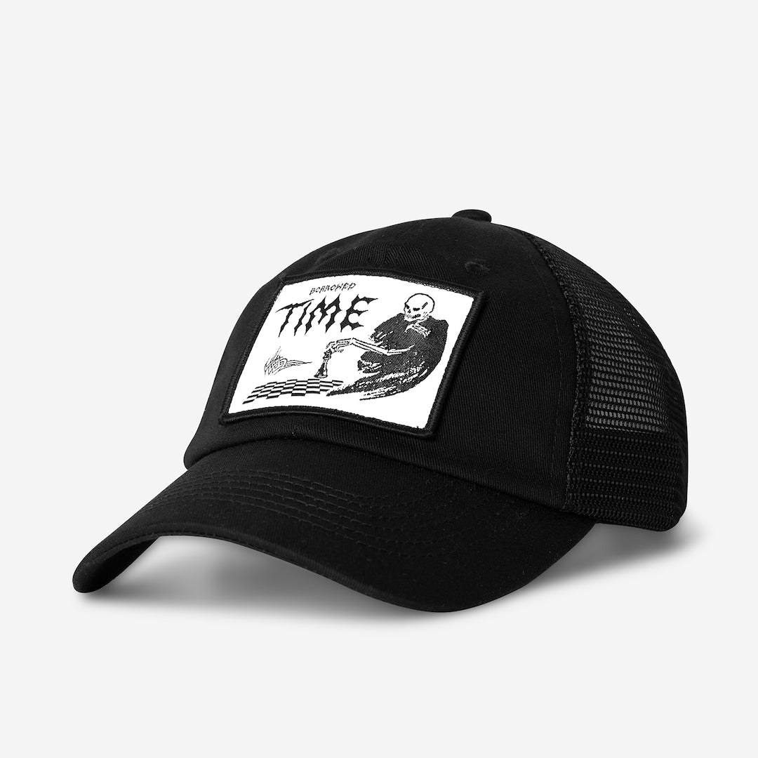 Chess Club x Crawling Death Mesh Trucker Hat Black + White