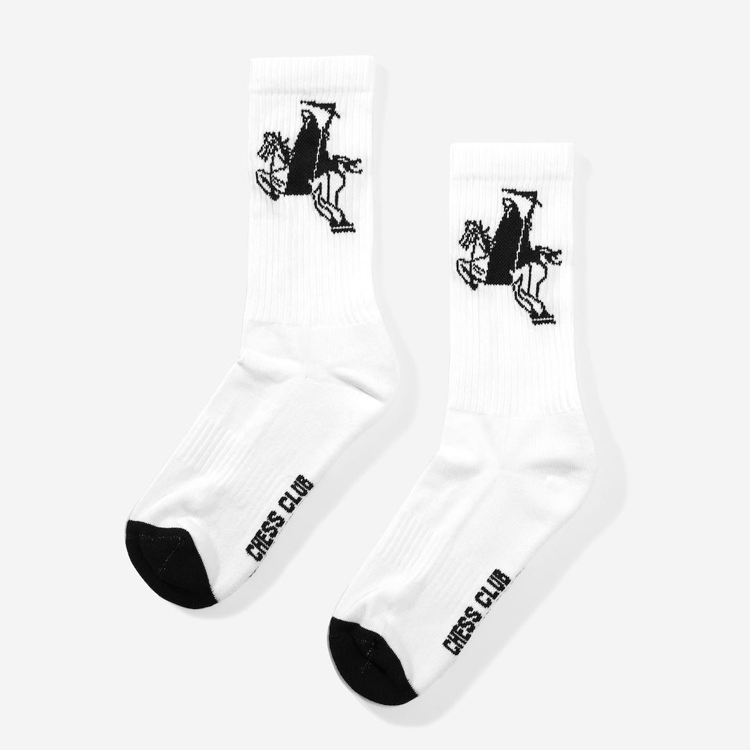 Chess Club x Crawling Death Socks White