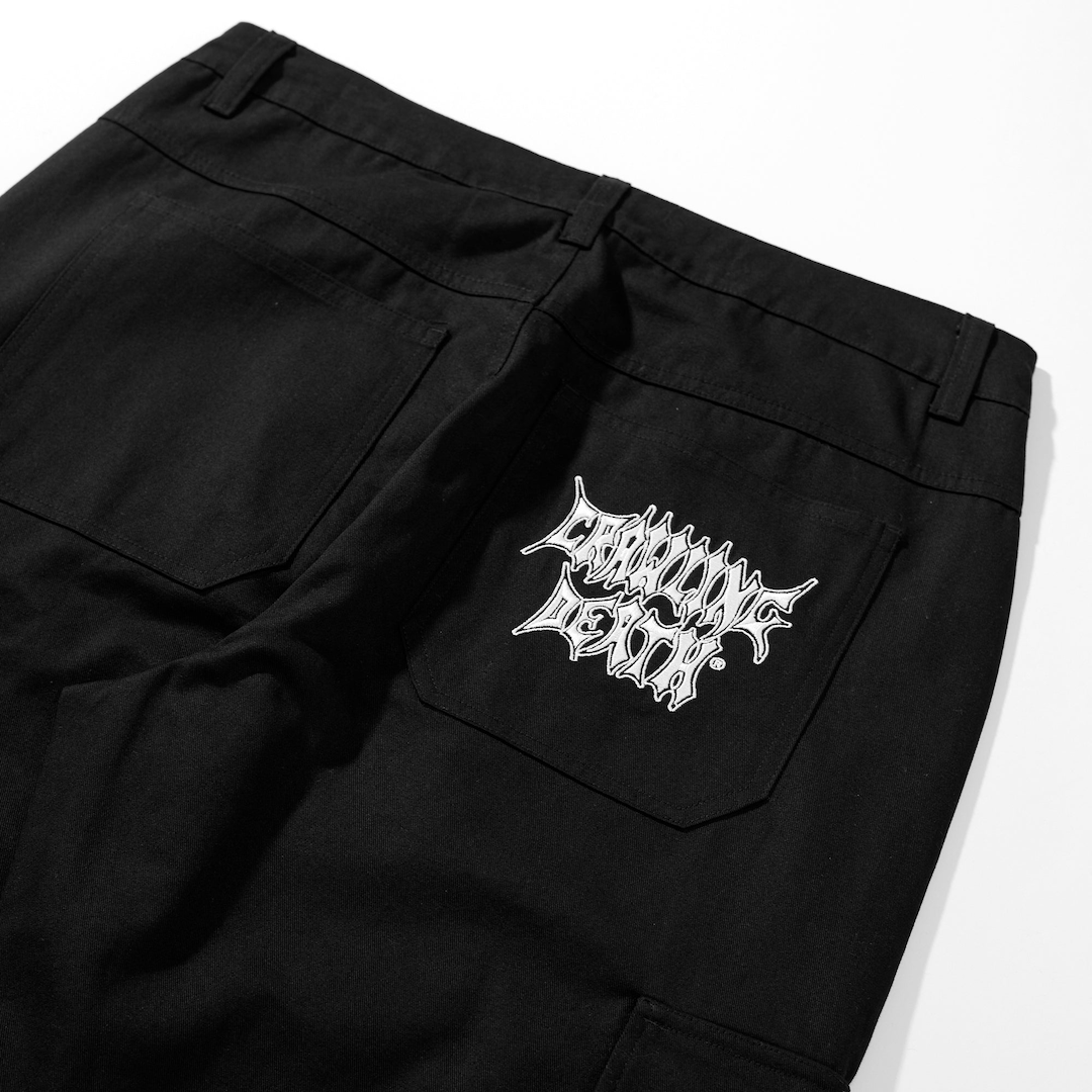 Crawling Death Metal Outline Cargo Pants Black