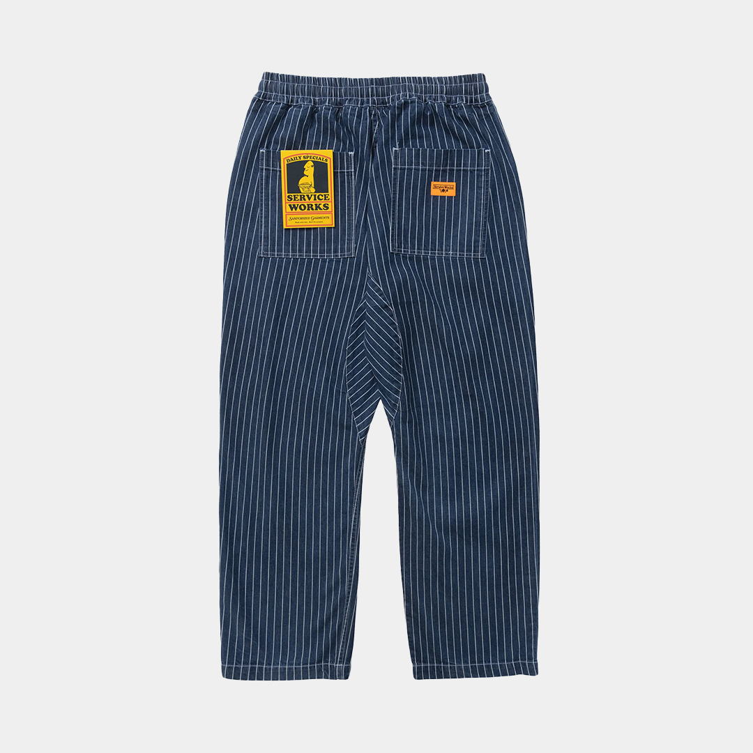 Service Works Pinstripe Denim Chef Pants Indigo