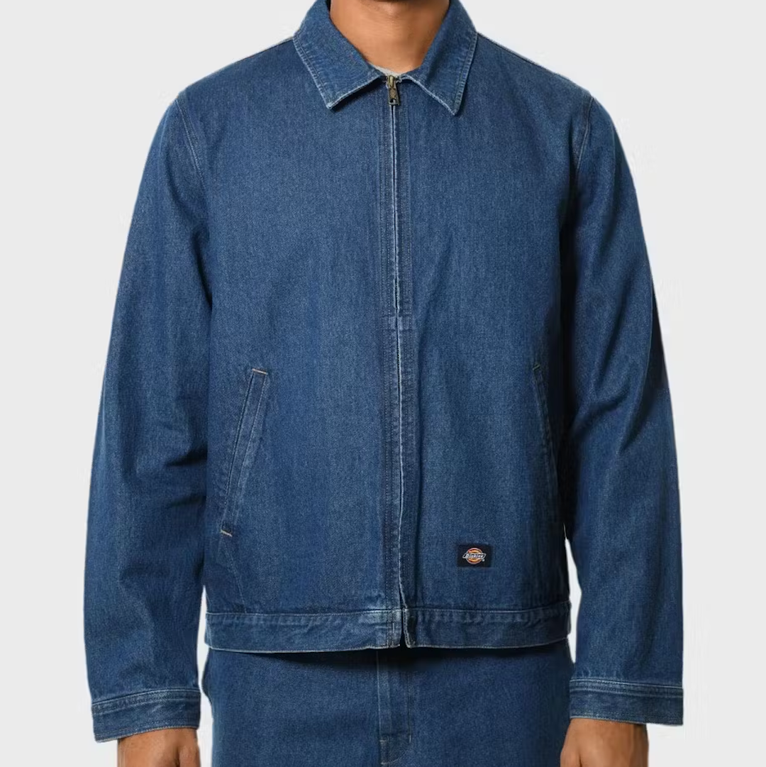 Dickies Eisenhower Denim Unlined Garage Jacket Stone Washed Indigo