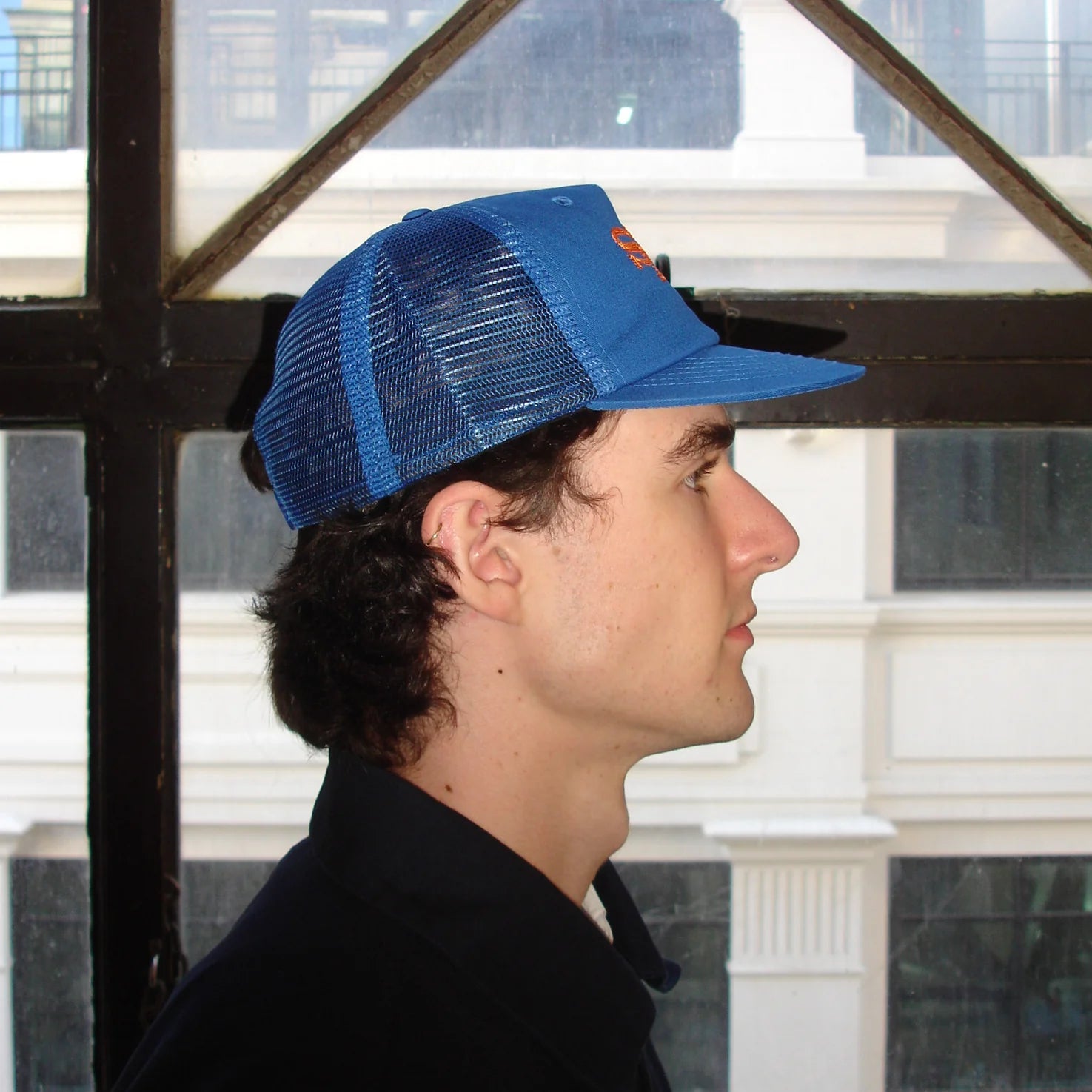 Someday Monogram Trucker Cap Royal
