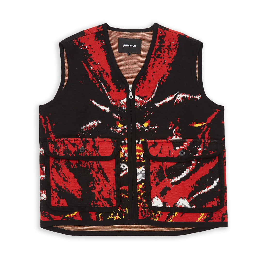 Fucking Awesome Better Half Knitted Utility Vest Allover Print