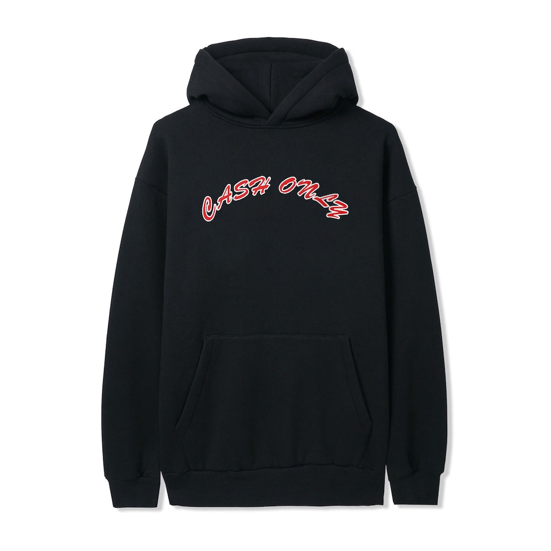 Cash Only Felt Applique Logo Pullover Hood Black