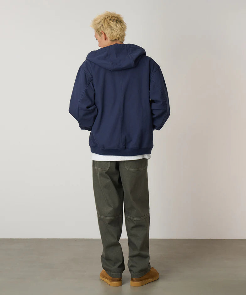 トップス WASHED CANVAS HOODED JACKET NAVY L Mens Carhartt 376-20 Navy Blue Full Zip Hooded Work Coat Size XL