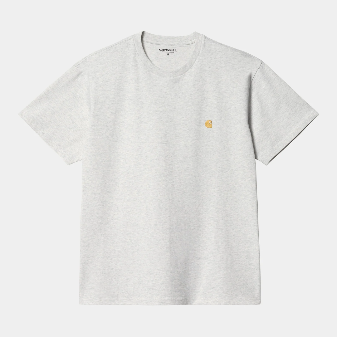 Carhartt WIP Chase Tee Ash Heather + Gold